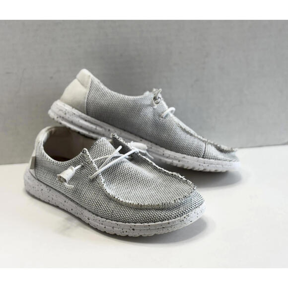 Hey Dude Wendy Sox Women's Stone White Casual Loafers Comfort Slip On Shoe US 7M - Picture 3 of 9